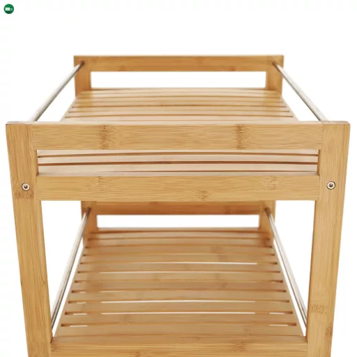 Tálalókocsi, természetes bambusz, NASHY