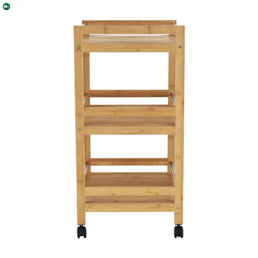 Tálalókocsi, természetes bambusz, NASHY