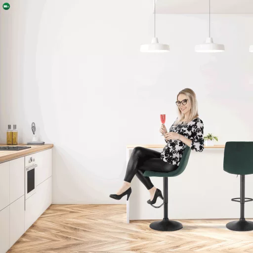 Bárszék, zöld/fekete, LAHELA