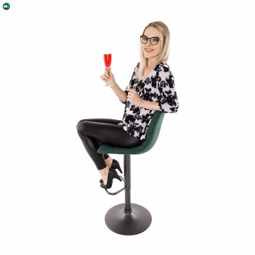 Bárszék, zöld/fekete, LAHELA