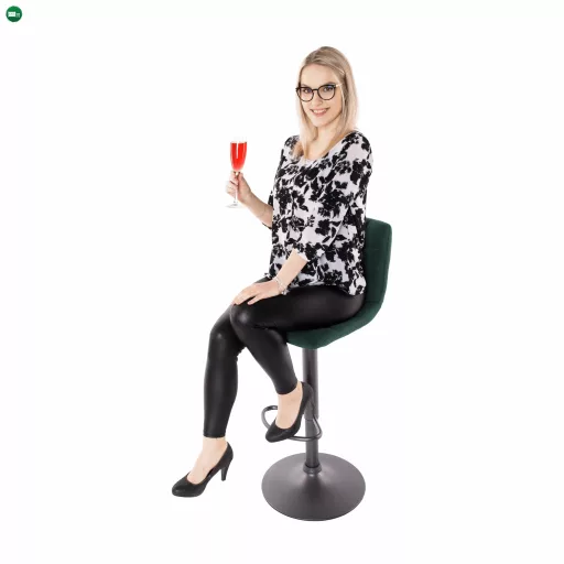 Bárszék, zöld/fekete, LAHELA