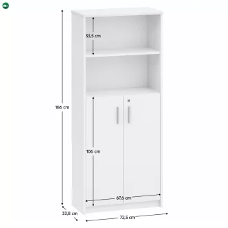 Irattartó zárható szekrénnyel, fehér, JOHAN 2 NEW 10