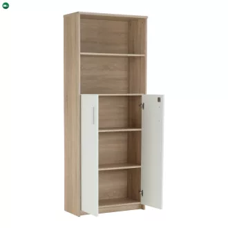   Irattartó zárható szekrénnyel, sonoma tölgy/fehér, JOHAN 2 NEW 10