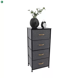  Komód szövet fiókokkal, fekete/sötétszürke, PALMERA TYP 2