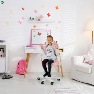   Növekvő szék alappal és pántokkal, rózsaszín/fehér, ANAIS