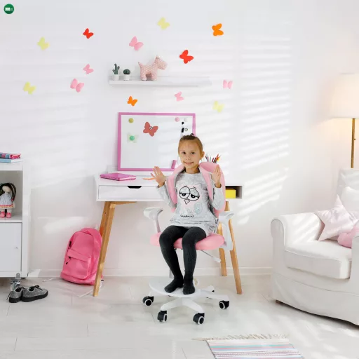 Növekvő szék alappal és pántokkal, rózsaszín/fehér, ANAIS