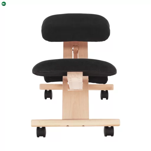 Ergonomikus térdelőszék, fekete/bükkfa, GROCO
