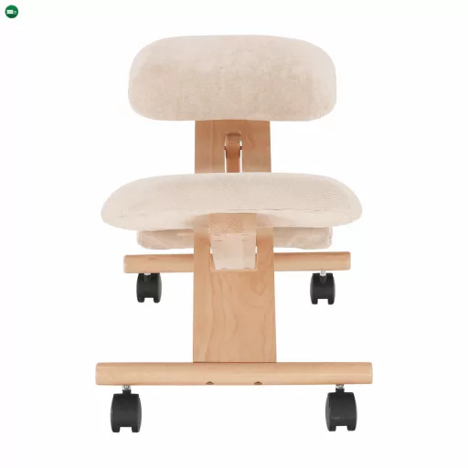 Ergonomikus térdelőszék, krémszínű/bükkfa, GROCO