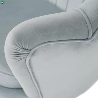   Pad Art-deco stílusban, szürke-kék Velvet anyag/gold chróm-arany, NOBLIN