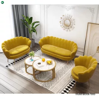   Fotel Art-deco stílusban, mustár színű Velvet anyag/gold chróm-arany, NOBLIN
