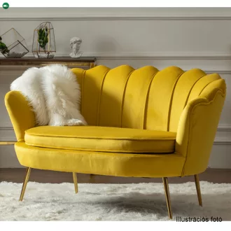   Pad Art-deco stílusban, mustár színűVelvet anyag/gold chróm-arany, NOBLIN