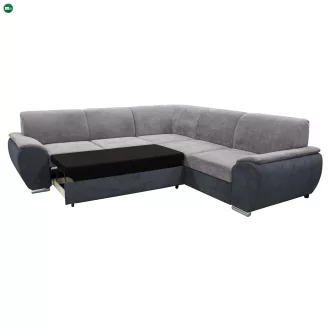   Ülőgarnitúra, sötét szürke/szürke Soro anyag, jobbos kivitel, EMILY