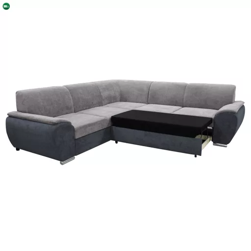 Ülőgarnitúra, sötét szürke/szürke Soro anyag, balos, kivitel, EMILY