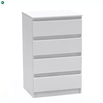 4 fiókos komód, fehér, HANY NEW 014