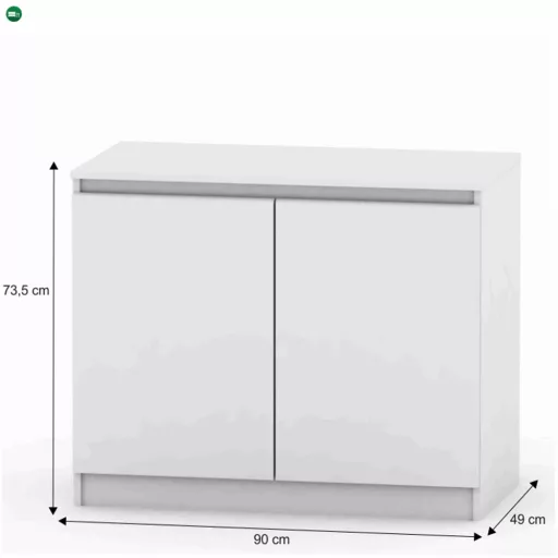 2 ajtós komód, fehér, HANY NEW 008