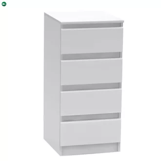 4 fiókos komód, fehér, HANY NEW 009