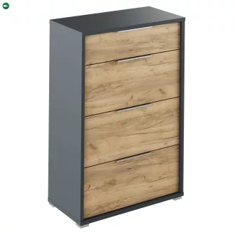 Fiókos komód, grafit/tölgyfa artisan, RIOMA NEW TYP 22