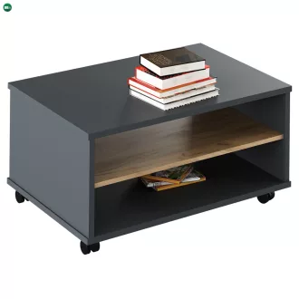 Dohányzóasztal, grafit/tölgyfa artisan, RIOMA NEW TYP 32