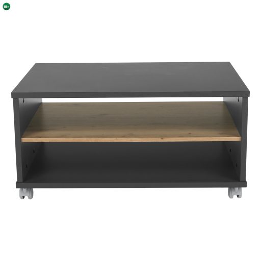 Dohányzóasztal, grafit/tölgyfa artisan, RIOMA NEW TYP 32