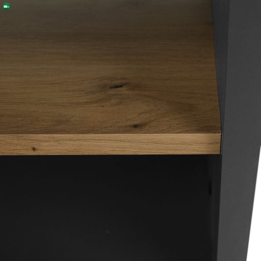 Dohányzóasztal, grafit/tölgyfa artisan, RIOMA NEW TYP 32