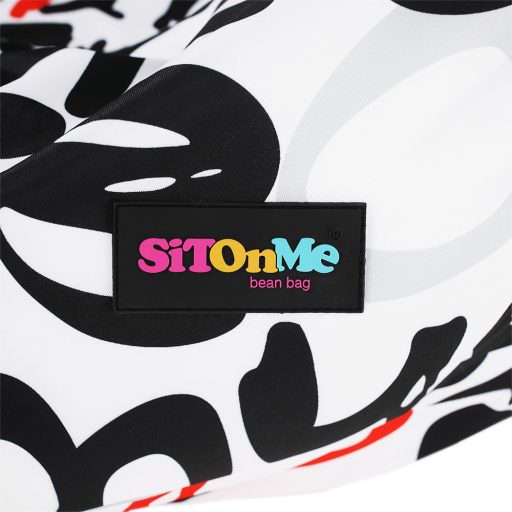 Babzsák, fehér/fekete/szürke/piros minta, ELION