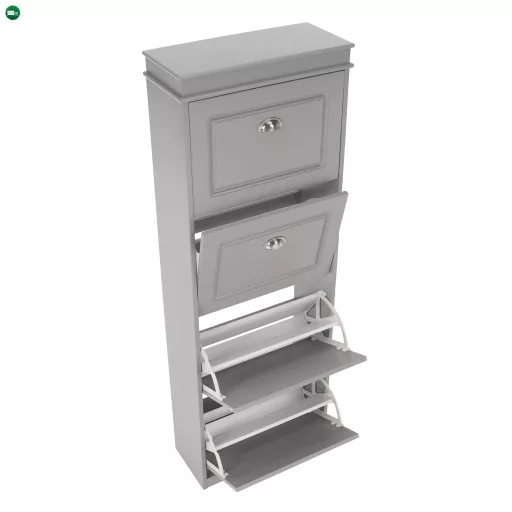 Cipőpolc, 4-soros, szürke, SEBER TYP 3