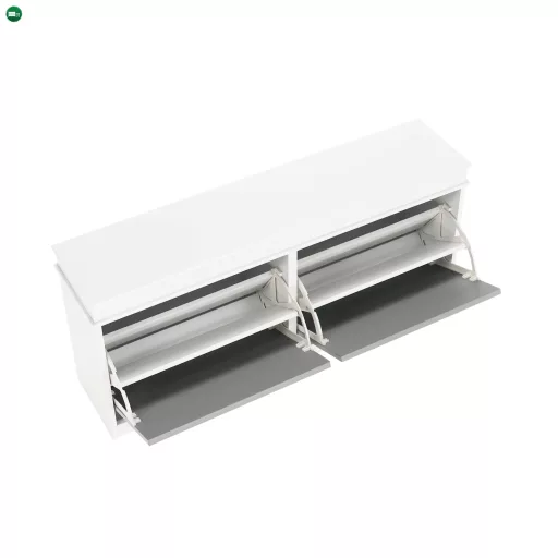 Cipőpolc, 2-soros, fehér/szürke, SEBER TYP 4