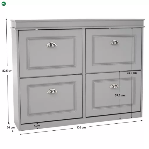 Cipőpolc, 2-soros, szürke, SEBER TYP 5