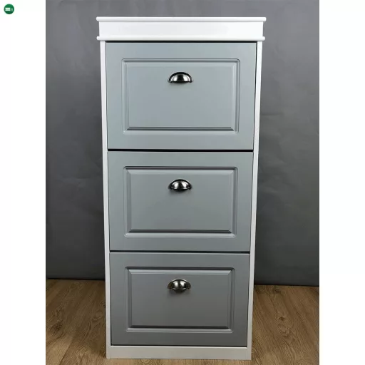 Cipőpolc, 3-soros, szürke/fehér , SEBER TYP 2