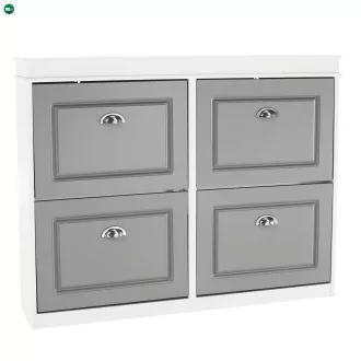 Cipőpolc, 2-soros, szürke/fehér, SEBER TYP 5