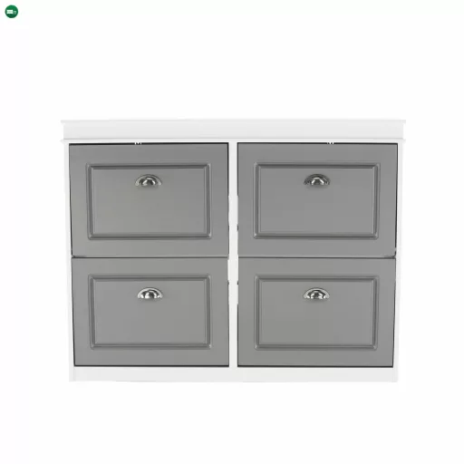 Cipőpolc, 2-soros, szürke/fehér, SEBER TYP 5