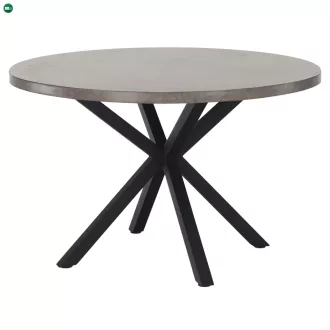 Étkezőasztal, beton/fekete, átmérő 120 cm, MEDOR