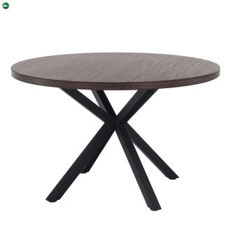   Étkezőasztal, sötét tölgy/fekete, átmérő 120 cm, MEDOR