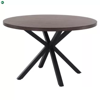   Étkezőasztal, sötét tölgy/fekete, átmérő 120 cm, MEDOR