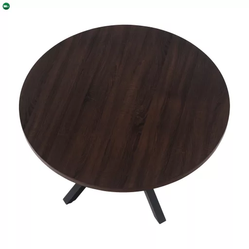 Étkezőasztal, sötét tölgy/fekete, átmérő 120 cm, MEDOR
