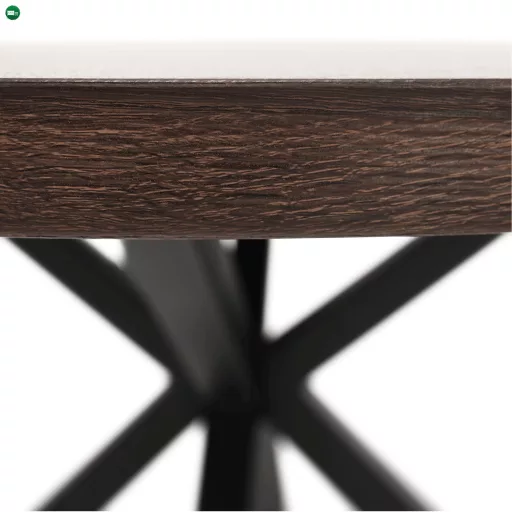Étkezőasztal, sötét tölgy/fekete, átmérő 120 cm, MEDOR