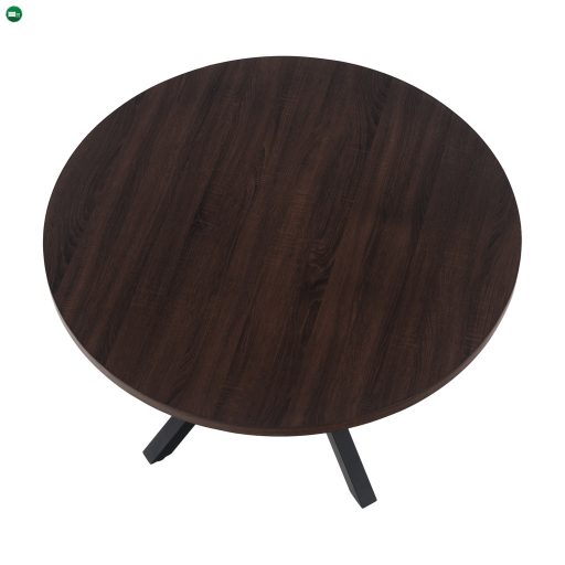 Étkezőasztal, sötét tölgy/fekete, átmérő 120 cm, MEDOR