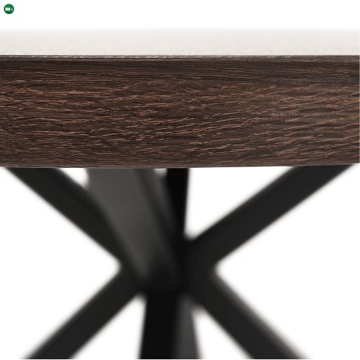Étkezőasztal, sötét tölgy/fekete, átmérő 120 cm, MEDOR