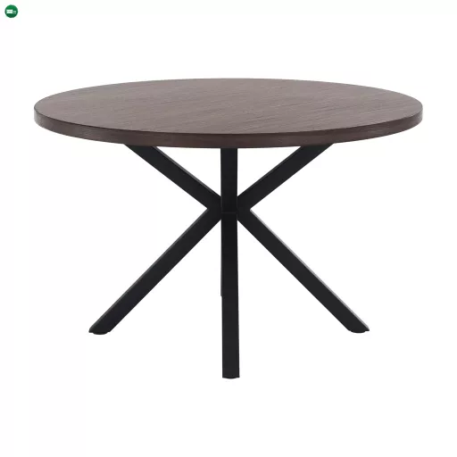 Étkezőasztal, sötét tölgy/fekete, átmérő 120 cm, MEDOR