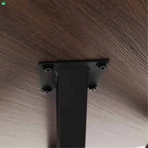 Étkezőasztal, sötét tölgy/fekete, átmérő 120 cm, MEDOR