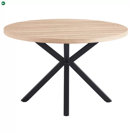 Étkezőasztal, sonoma tölgy/fekete, átmérő 120 cm, MEDOR