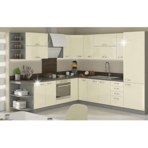 Magas élelmiszer szekrény, fehér magasfényű, PRADO 40 DK-210 2F