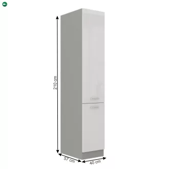   Magas élelmiszer szekrény, fehér magasfényű, PRADO 40 DK-210 2F