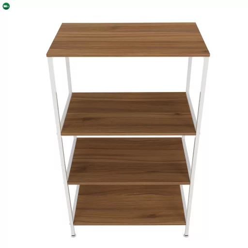 4 polcos polcállvány, fehér/sonoma tölgy, SALVE