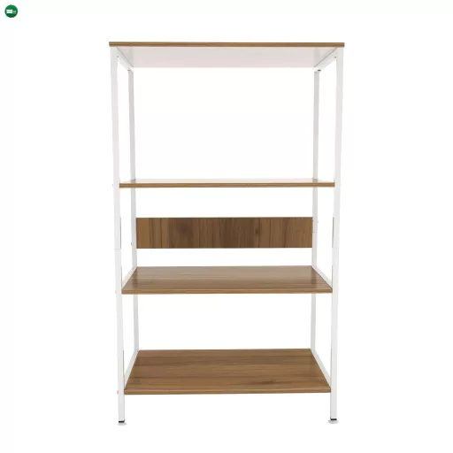 4 polcos polcállvány, fehér/sonoma tölgy, SALVE