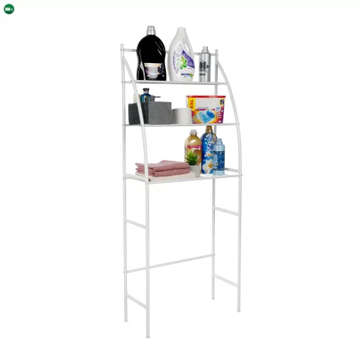 Polcállvány a mosógép fölé, fehér, VIMERA
