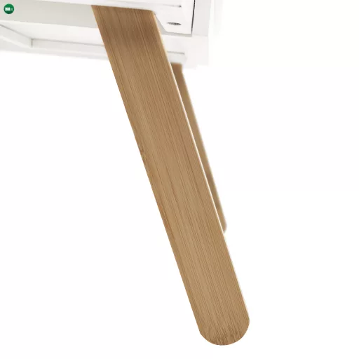 Notebook asztal/táblagép tartó, fehér/természetes bambusz, MELTEN