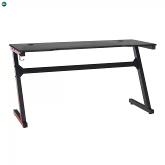   Gamer asztal/számítógépasztal, fekete/piros, MACKENZIE 140cm