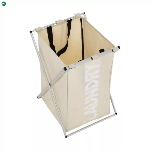 Szennyestartó kosár szövetből, szürke-bézs, LAUNDRY NEW TYP 1