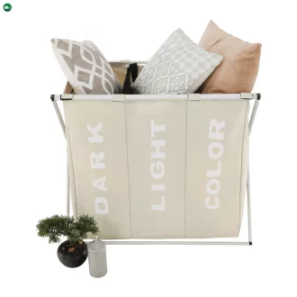   szövet szennyestartó kosár, szürke-bézs, LAUNDRY NEW TYP 3
